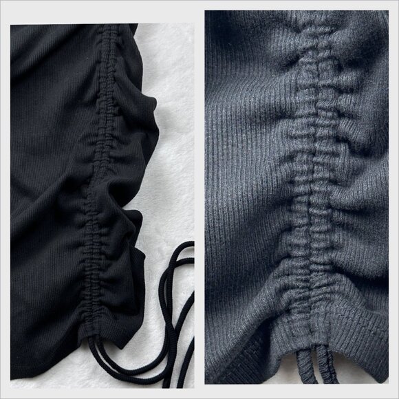 Zara Womens Ruched Mini Dress Black Size S Short-Sleeve Coquette Streetwear NWT - Picture 8 of 12